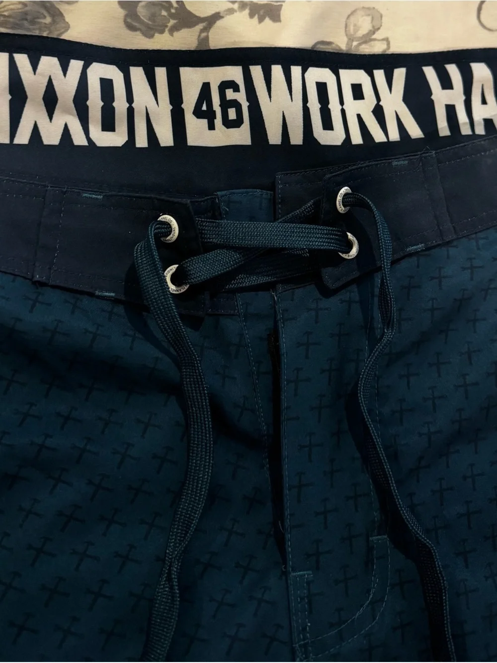 DIXXON Men's Deep Teal Board Shorts with Navy Waistband